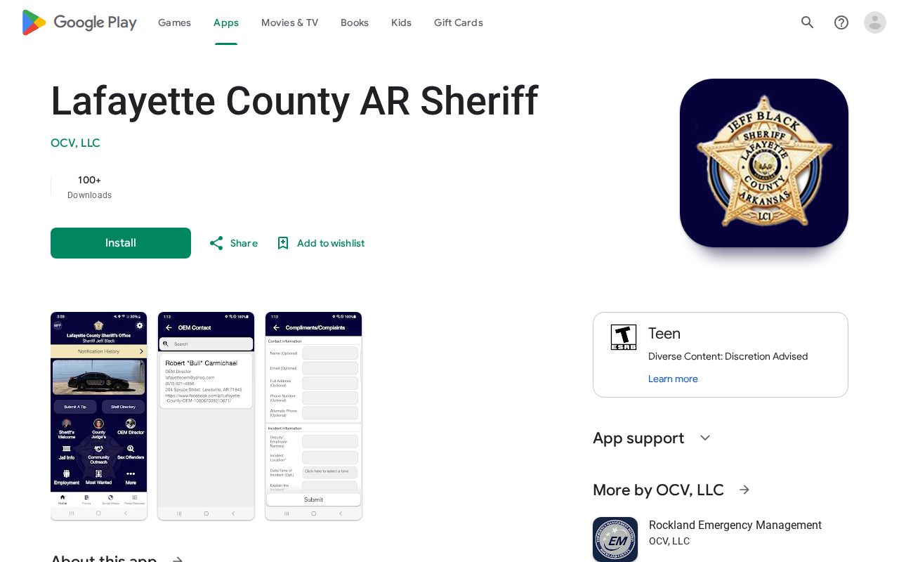 Lafayette County wanted warrant sheriff Android app